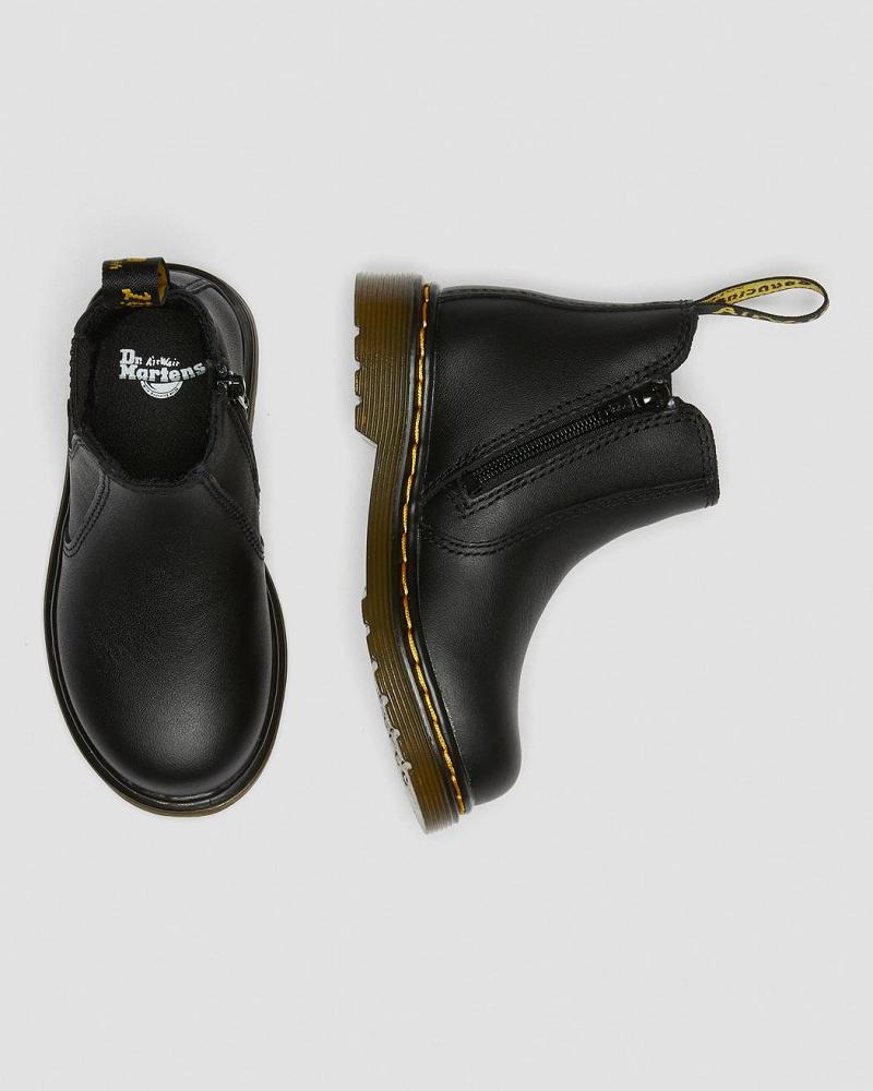 Black Kids' Dr Martens Infant/Toddler 2976 Softy T Leather Chelsea Boots | CA 666VRW